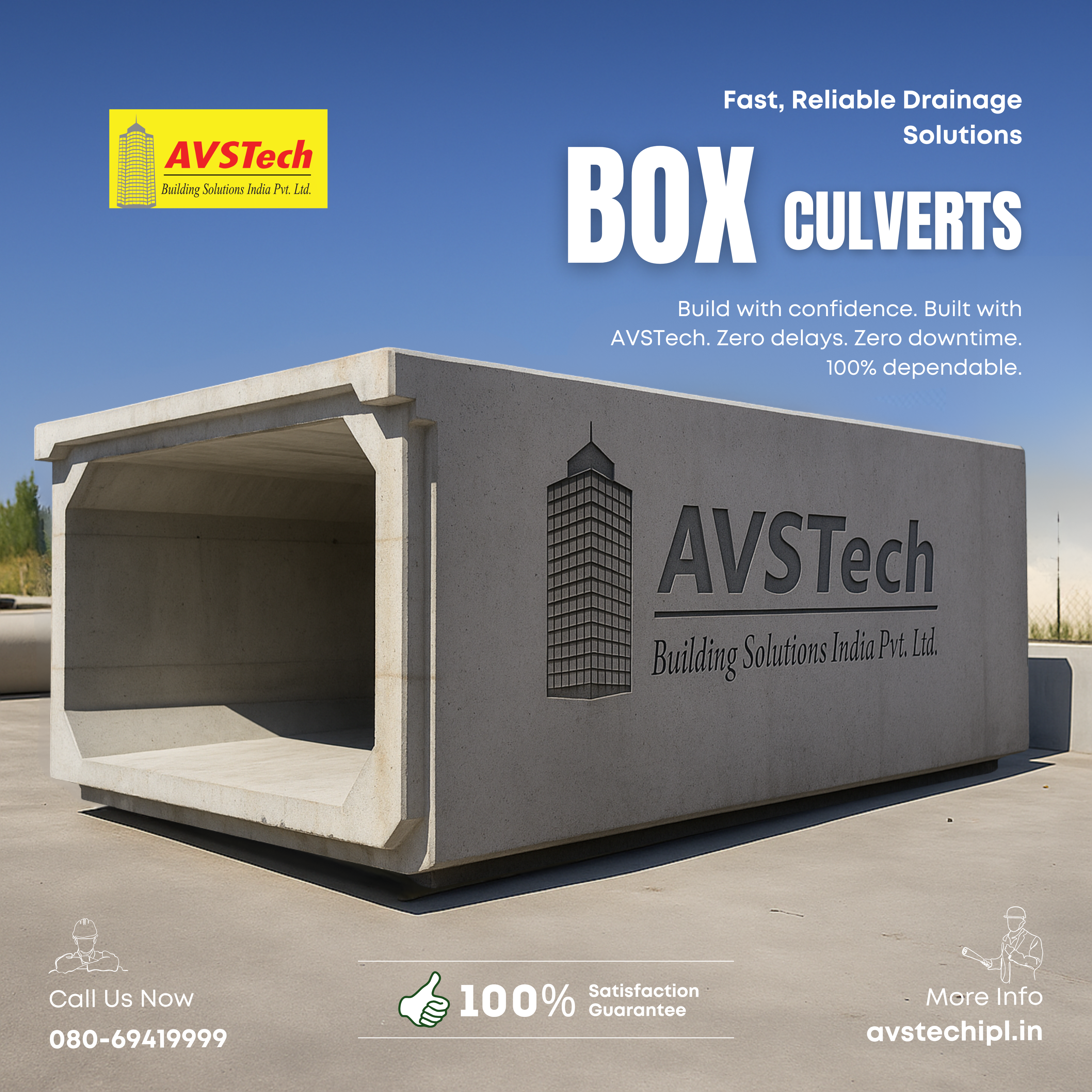 Precast Box Culverts by AVSTech Building Solutions – Fast, Reliable Drainage Solutions!