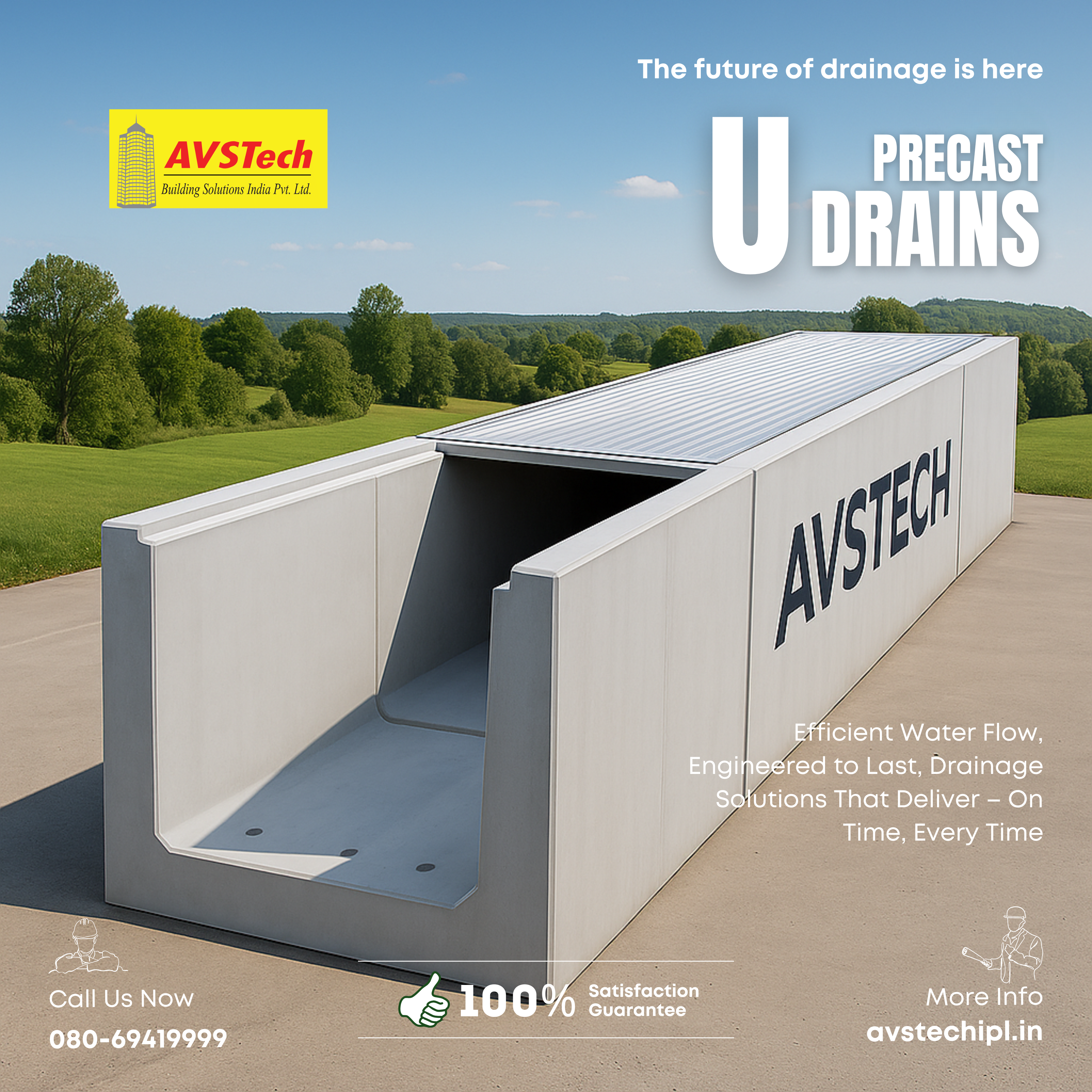 Precast U Drains That Withstand Time & Terrain - Are you looking for a trusted precast U drain manufacturer that combines quality, speed, and service? AVSTech Building Solutions is at the forefront of modern drainage innovation, supplying robust precast U drain systems engineered for India’s toughest construction projects.