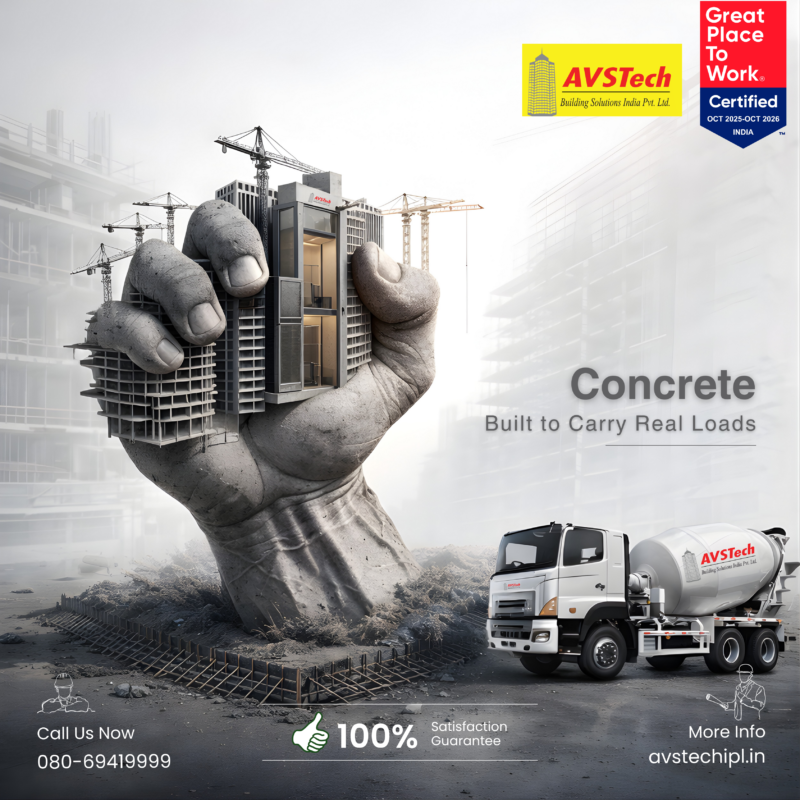 AVSTech Premium RMC – Ready-Mix Concrete Engineered for Bangalore's Urban Future.