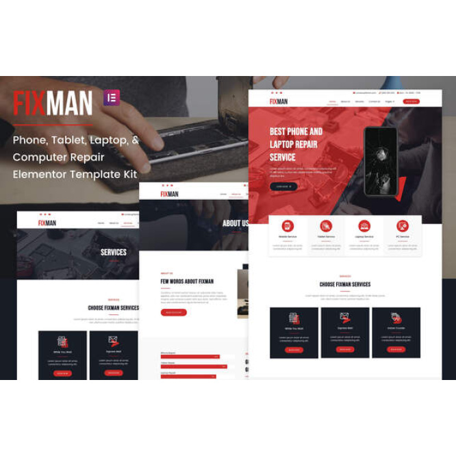 Fixman – Smartphone & Laptop PC Repair Elementor Kit