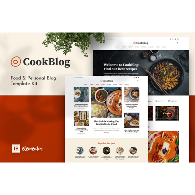 CookBlog – Food & Personal Blog Elementor Template Kit