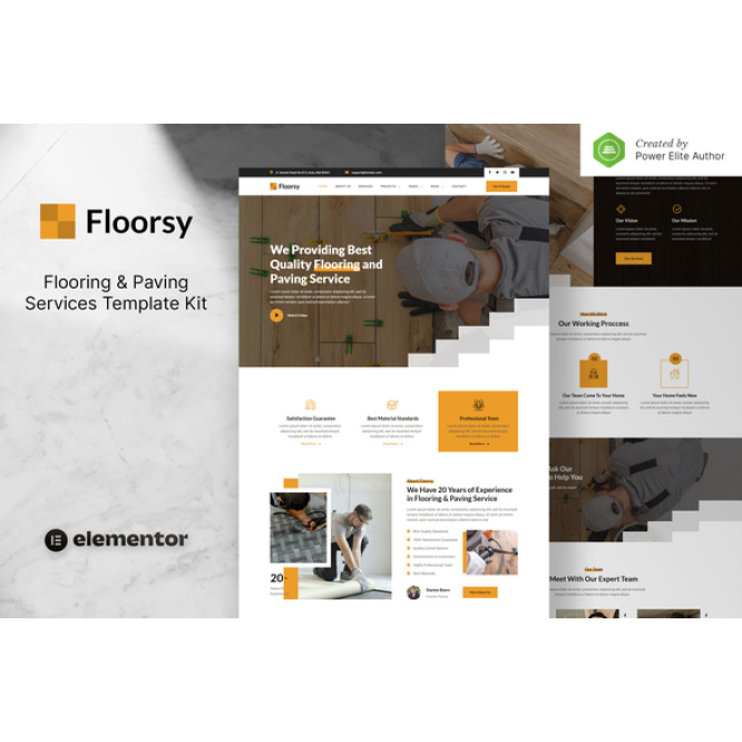 Floorsy – Flooring & Paving Services Elementor Template Kit