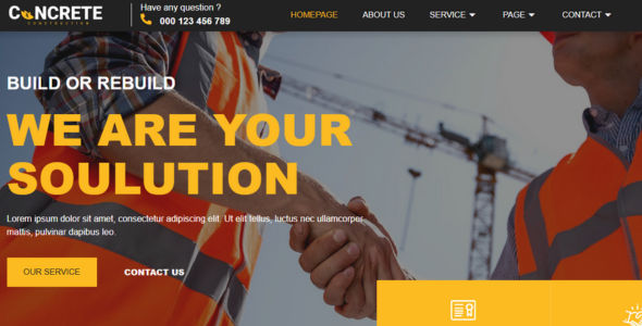 Concrete - Construction Sitekit & Elementor Templatekit