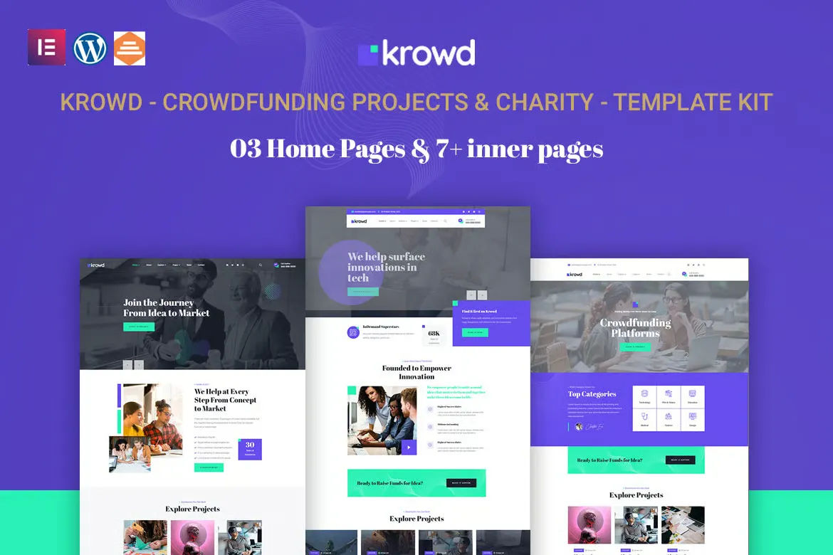 Krowd - Crowdfunding Projects & Charity Sitekit & TemplateKit